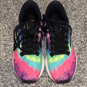 Brooks Women's Tie-Dye Running Shoes in Black, Pink, Blue, Yellow, Green